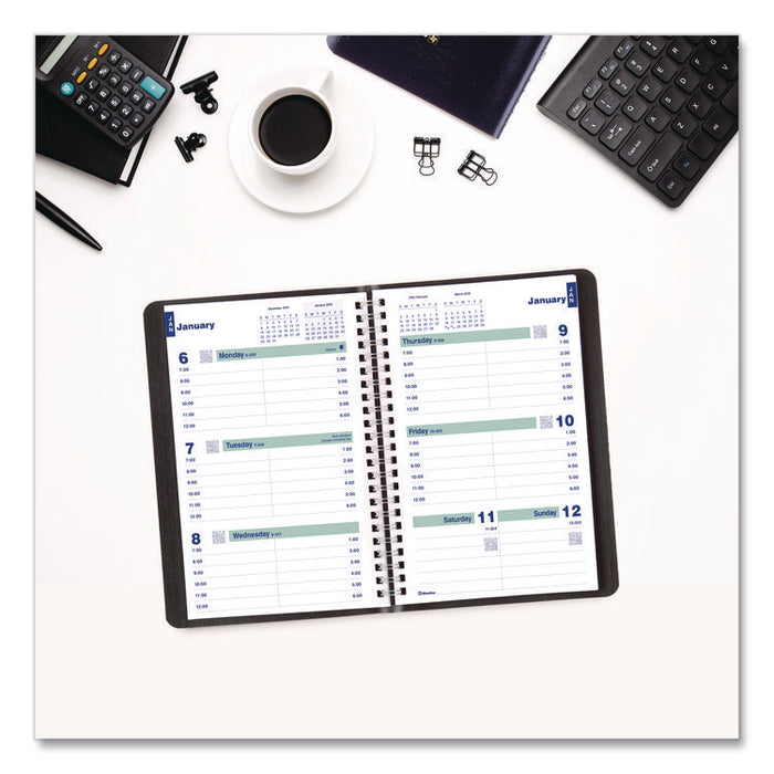 Plan and Link Weekly Planner, 8" x 5", Black Cover, 12-Month (Jan to Dec): 2026