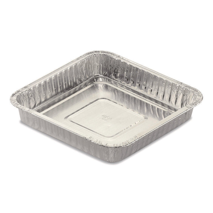 Square Cake Pan, 30 Gauge, 48 oz, 8 x 8 x 1.53, Silver, Aluminum, 200/Carton