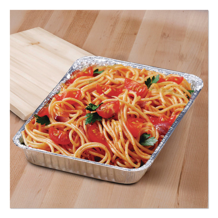 Square Cake Pan, 30 Gauge, 48 oz, 8 x 8 x 1.53, Silver, Aluminum, 200/Carton