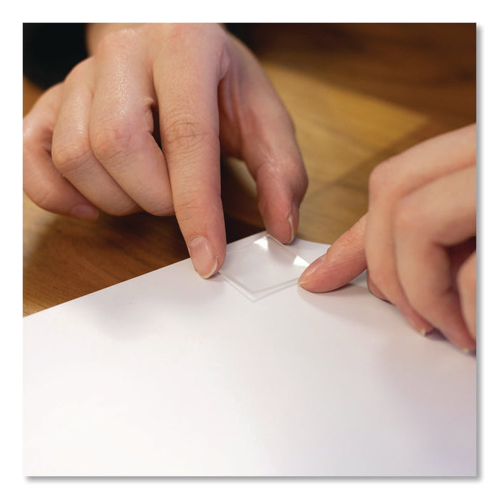 Tough and Clear Double-Sided Mounting Tape Squares, Permanent, Holds Up to 0.58 lb, 1" x 1", Clear, 24/Pack