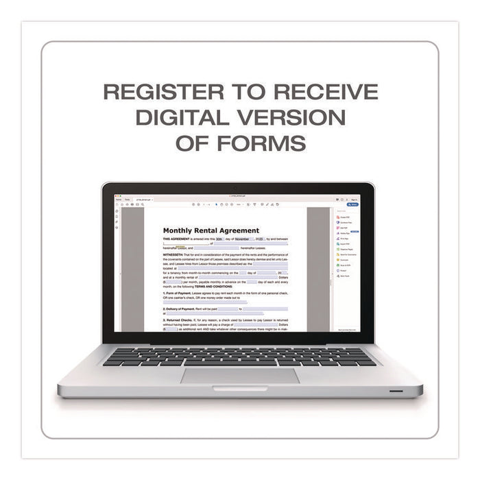 Month-to-Month Residential Rental Agreement Digital Download with Instructions, 8.5 x 11, Unlimited Number of Forms