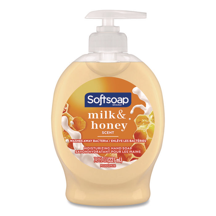 Liquid Hand Soap Pumps, Milk and Honey Scent, 7.5 oz, 6/Carton