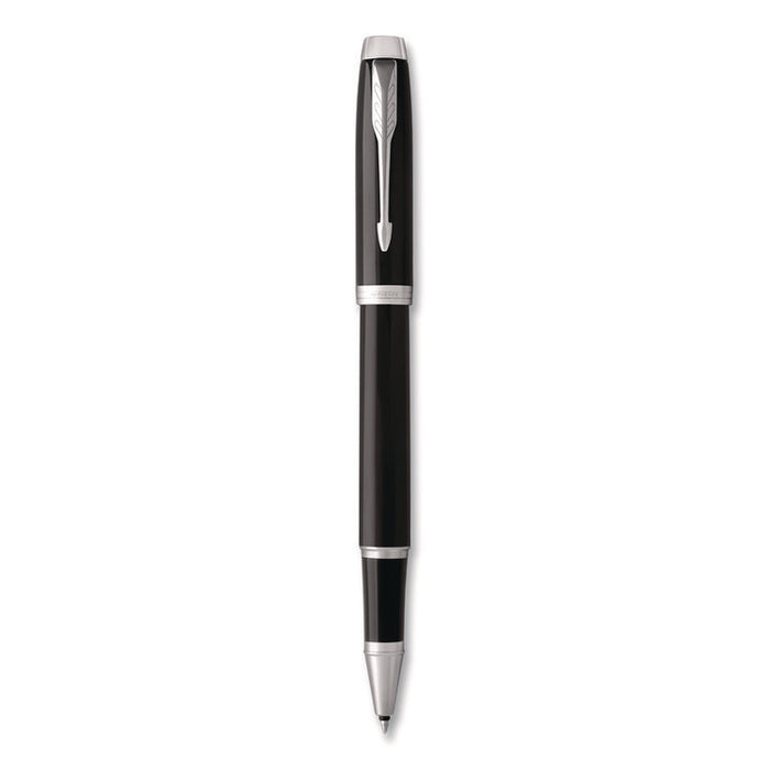 IM Premium Rollerball Pen, Stick, Fine 0.7 mm, Black Ink, Black/Chrome Barrel