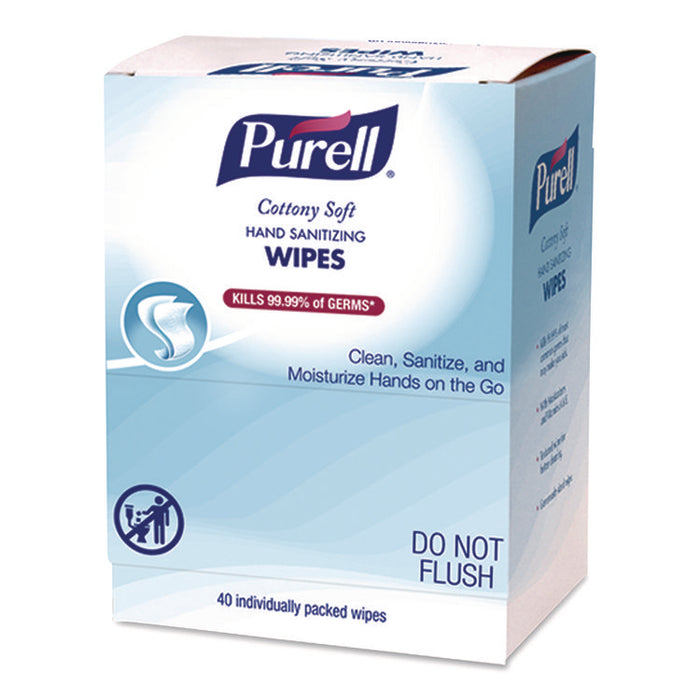 Cottony Soft Individually Wrapped Sanitizing Hand Wipes, 5 x 7, Herbal Scent, White, 480/Carton
