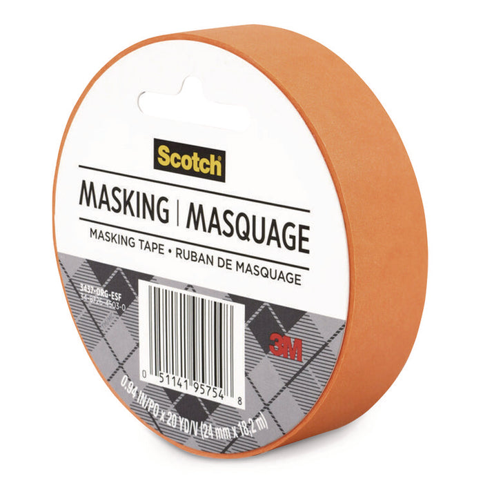 Expressions Masking Tape, 3" Core, 0.94" x 20 yds, Tangerine