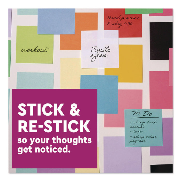 Super Sticky Pads in Energy Boost Collection Colors, 3 x 3, Limeade, 90 Sheets/Pad, 5 Pads/Pack
