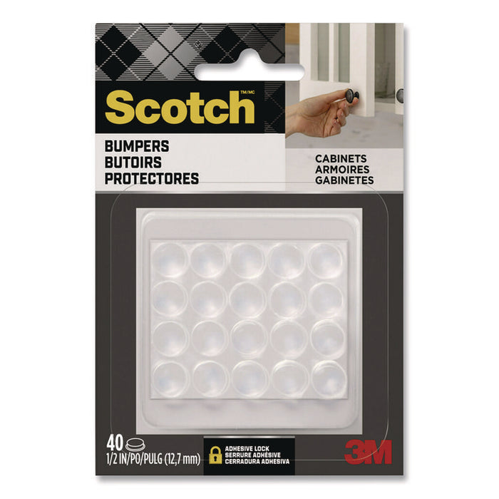 Bumpers, 0.5" dia, Clear, 40/Pack