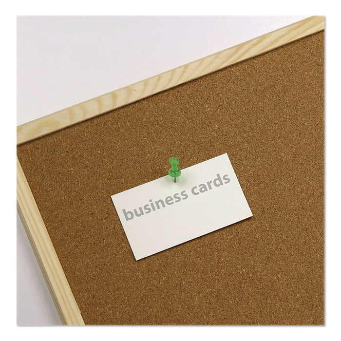 Push Pins, Assorted Plastic Head, 0.5" Pin, 200/Pack