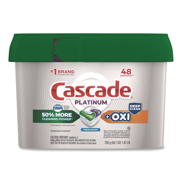 Action Pacs+Oxi, Fresh Scent, 26.7 oz Tub, 48/Pack