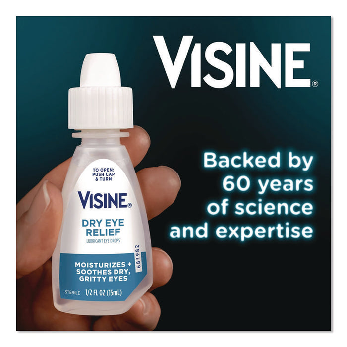 Dry Eye Relief Lubricant Eye Drops, 15 mL Bottle, 2/Box