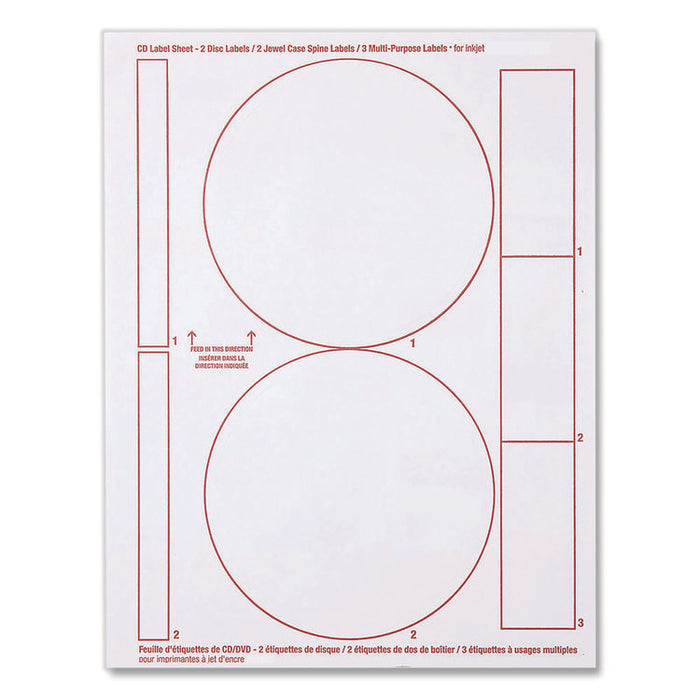 Inkjet Media Labels, Matte White, 50 Sheets/Pack