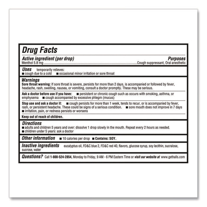Relief Menthol Cough Suppressant - Oral Anesthetic, Cherry, 30/Pack