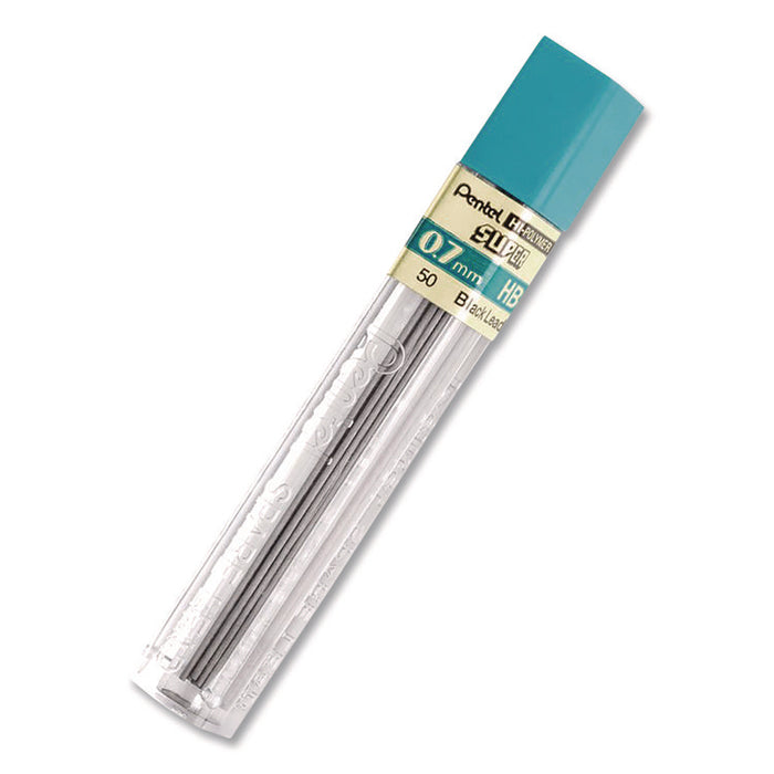 Super Hi-Polymer Lead Refills, 0.7 mm, HB, Black, 12 Leads/Tube, 12 Tubes/Box