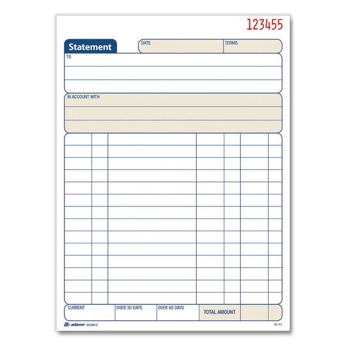 Multipart Statement Pad, Two-Part Carbonless, 5.56 x 7.94, 50 Sets/Pad, 3 Pads/PK