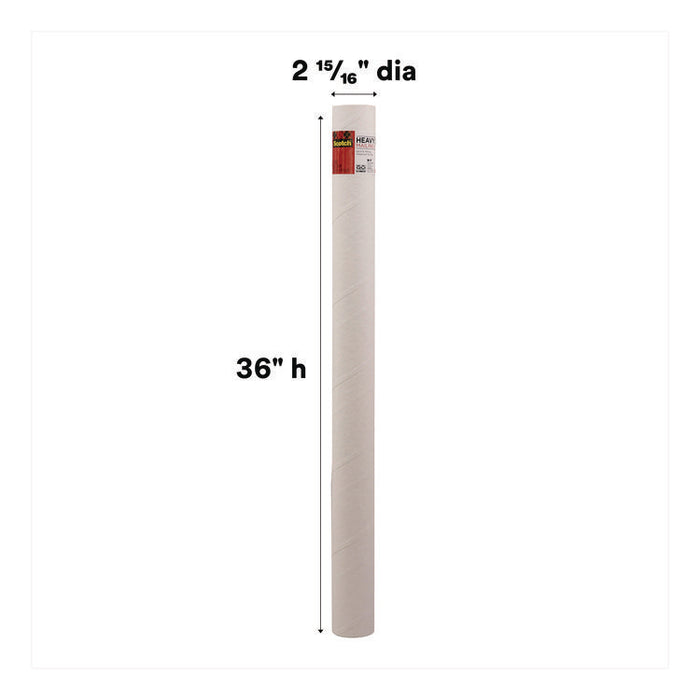 Mailing Tube, 36" Long, 3" Diameter, White, 12/Carton
