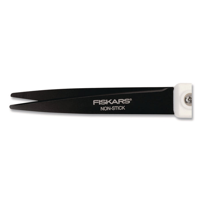 Premier SoftGrip Nonstick Scissors, 9.75" Long, 8" Cut Length, Offset White Handle