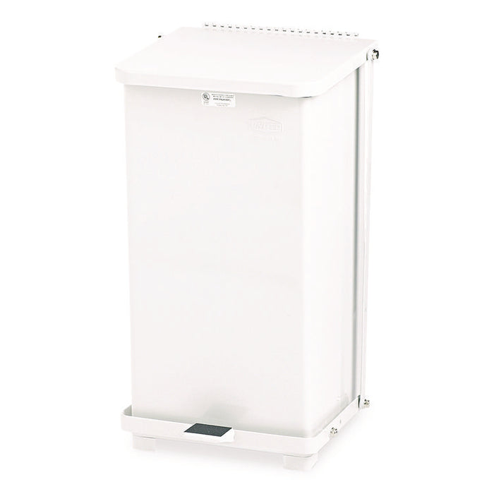 Defenders Heavy-Duty Steel Step Can, 6.5 gal, Steel, White