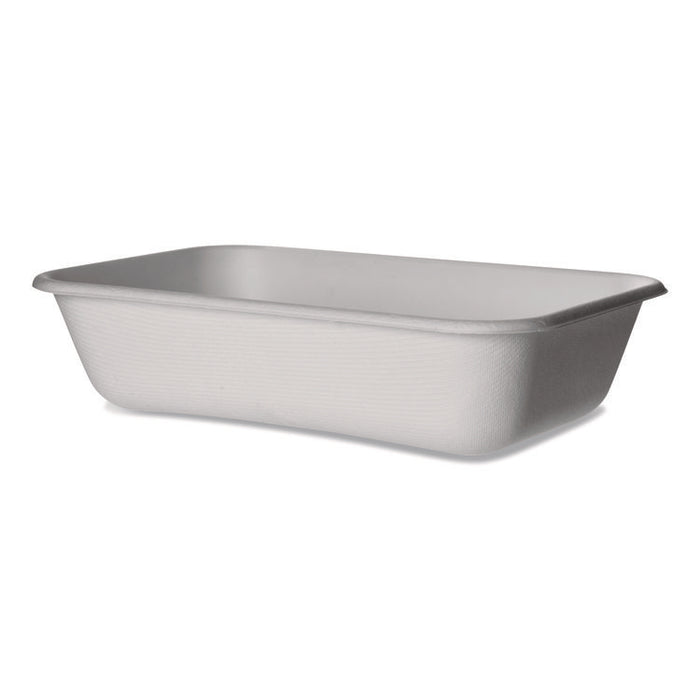 WorldView Vanguard Rectangular Container, 32 oz, 4.71 x 7.01 x 1.04, White, Sugarcane Fiber, 400/Carton