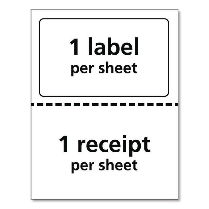 Shipping Labels with Paper Receipt Bulk Pack, Inkjet/Laser Printers, 5.06 x 7.63, White, 100/Box