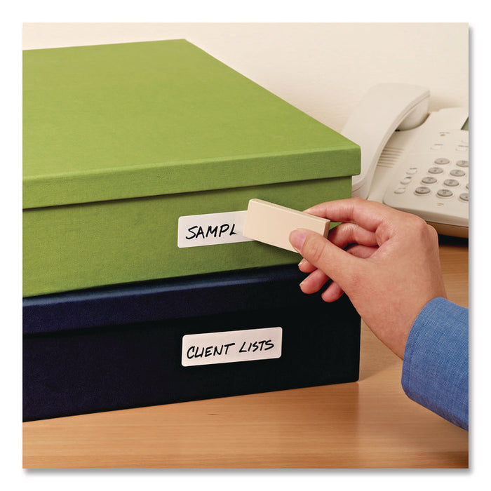 Erasable ID Labels, Inkjet/Laser Printers, 0.88 x 2.88, White, 8/Sheet, 10 Sheets/Pack
