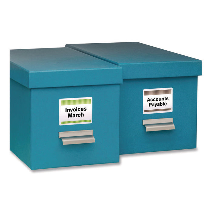 Permanent ID Labels w/ Sure Feed Technology, Inkjet/Laser Printers, 2 x 2.63, White, 15/Sheet, 15 Sheets/Pack