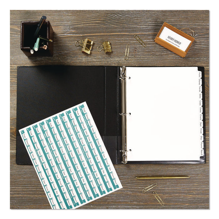 Index Maker EcoFriendly Print and Apply Clear Label Dividers with White Tabs, 12-Tab, 11 x 8.5, White, 5 Sets