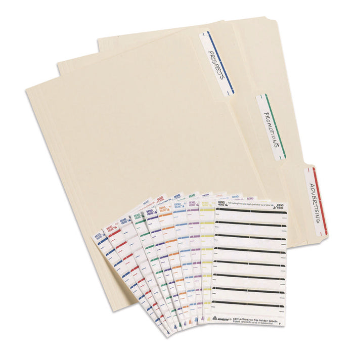 Printable 4" x 6" - Permanent File Folder Labels, 0.69 x 3.44, White, 7/Sheet, 36 Sheets/Pack, (5215)