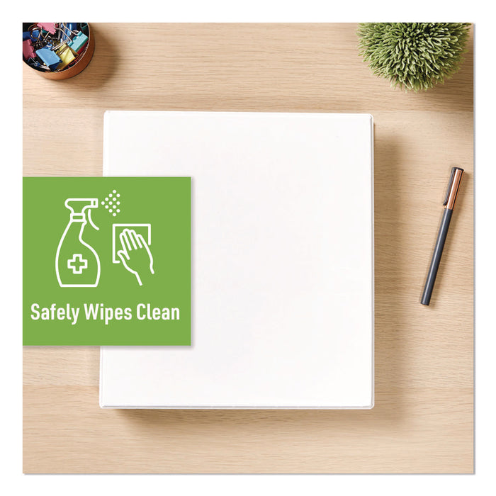 TouchGuard Protection Heavy-Duty View Binders with Slant Rings, 3 Rings, 1" Capacity, 11 x 8.5, White