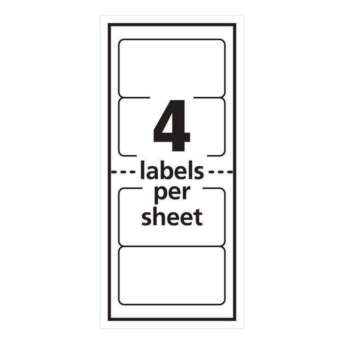 Mini-Sheets Mailing Labels, Inkjet/Laser Printers, 2 x 4, White, 4/Sheet, 25 Sheets/Pack