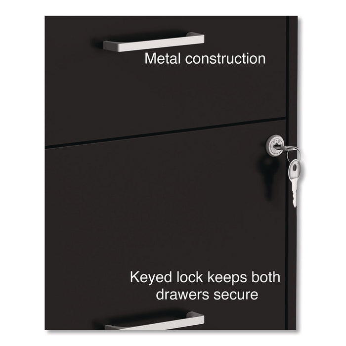 Soho Vertical File Cabinet, 2 Drawers: File/File, Letter, Black, 14" x 18" x 24.1"