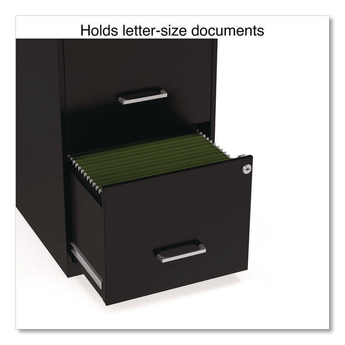Soho Vertical File Cabinet, 2 Drawers: File/File, Letter, Black, 14" x 18" x 24.1"