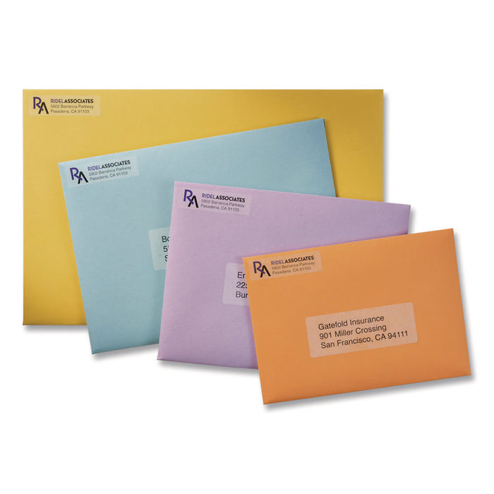 Matte Clear Easy Peel Mailing Labels with Sure Feed Technology, Inkjet Printers, 0.5 x 1.75, Clear, 80/Sheet, 25 Sheets/Pack