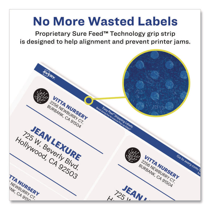 Matte Clear Easy Peel Mailing Labels w/ Sure Feed Technology, Laser Printers, 3.33 x 4, Clear, 6/Sheet, 10 Sheets/Pack