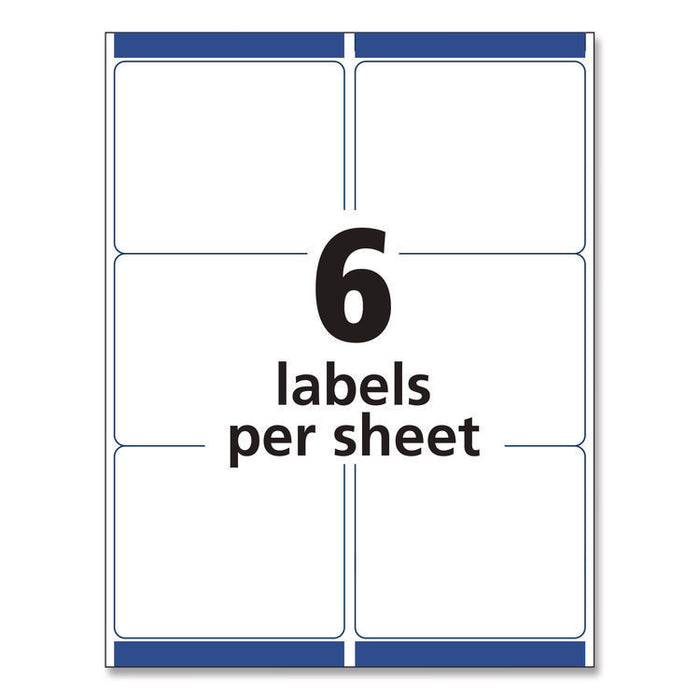 Matte Clear Easy Peel Mailing Labels w/ Sure Feed Technology, Laser Printers, 3.33 x 4, Clear, 6/Sheet, 10 Sheets/Pack