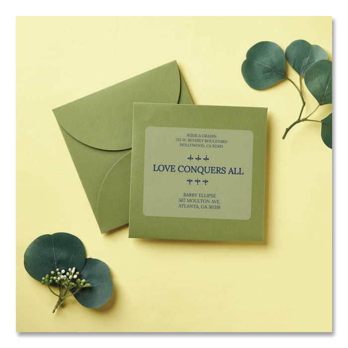 Matte Clear Easy Peel Mailing Labels w/ Sure Feed Technology, Laser Printers, 3.33 x 4, Clear, 6/Sheet, 10 Sheets/Pack