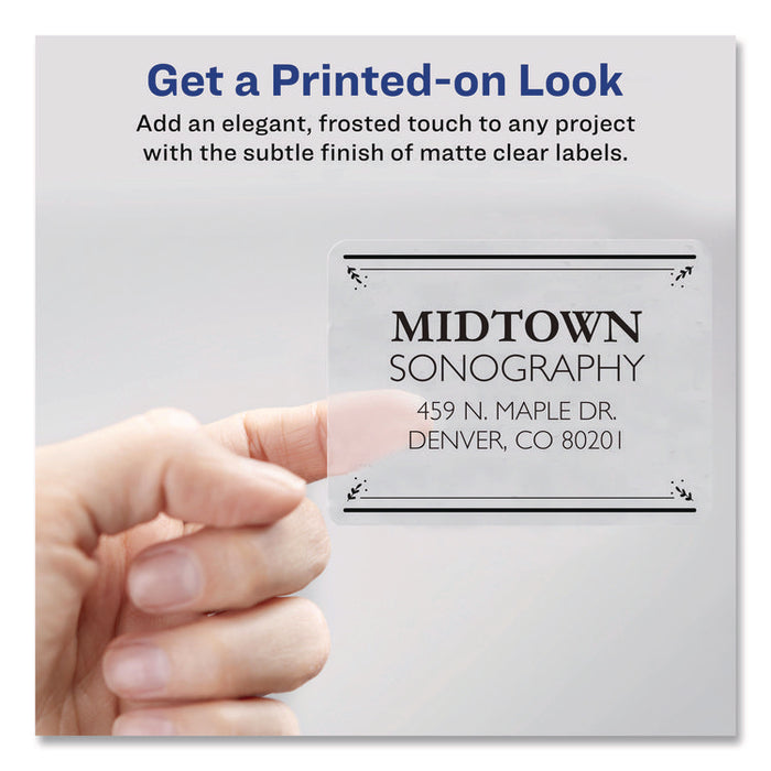 Matte Clear Shipping Labels, Inkjet Printers, 8.5 x 11, Clear, 10/Pack