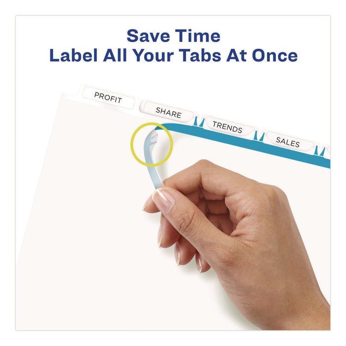 Print and Apply Index Maker Clear Label Dividers with Printable Label Strip and White Tabs, 5-Tab, 11 x 8.5, White, 1 Set