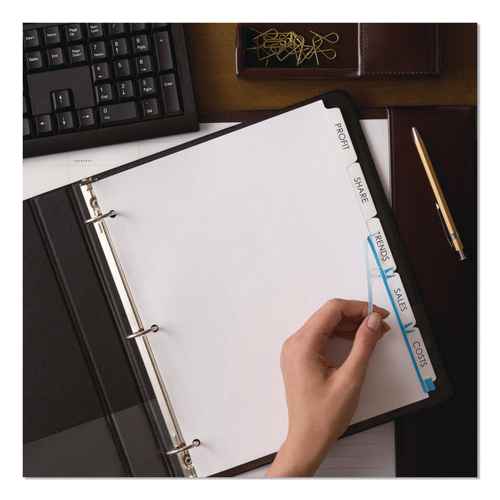 Print and Apply Index Maker Clear Label Dividers with Printable Label Strip and White Tabs, 5-Tab, 11 x 8.5, White, 1 Set