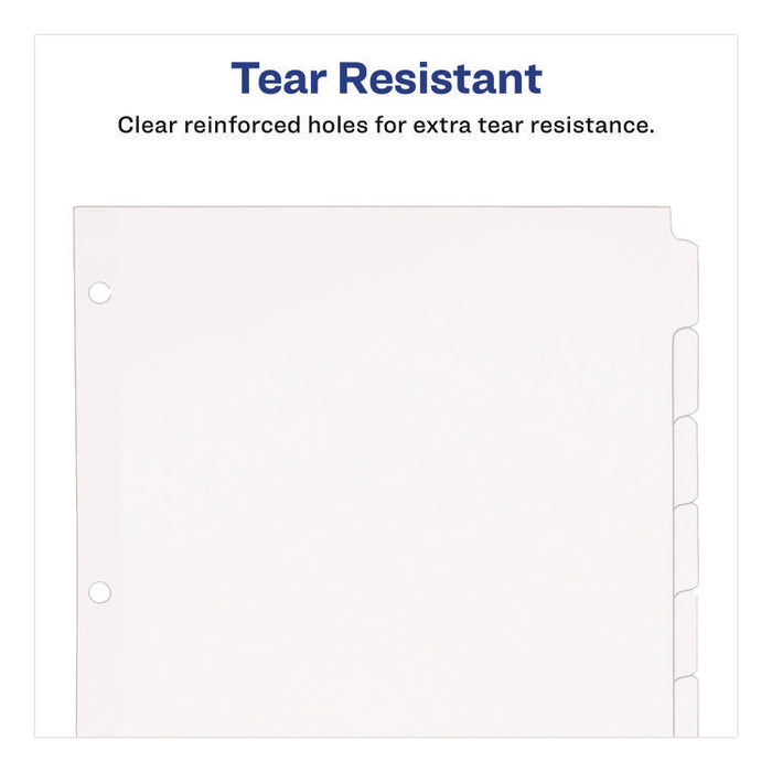 Write and Erase Plain-Tab Paper Dividers, 8-Tab, 11 x 8.5, White, 24 Sets