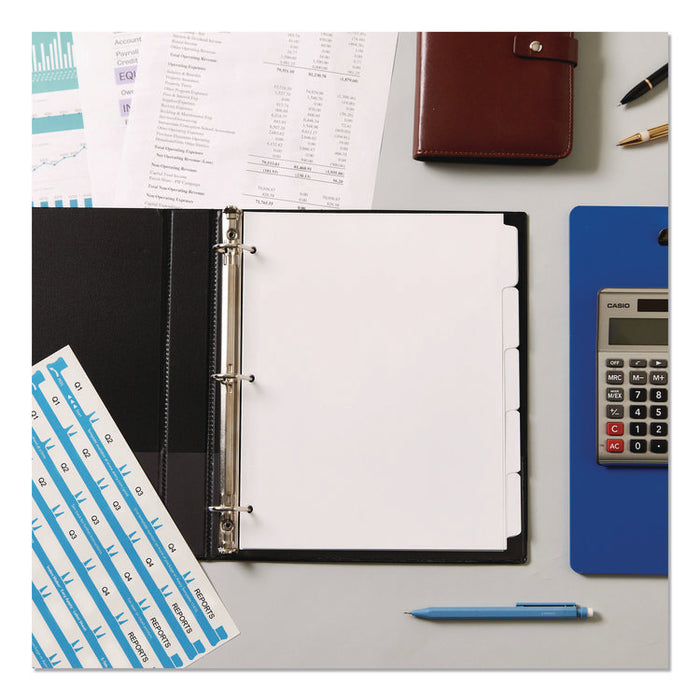 Index Maker EcoFriendly Print and Apply Clear Label Dividers with White Tabs, 5-Tab, 11 x 8.5, White, 5 Sets
