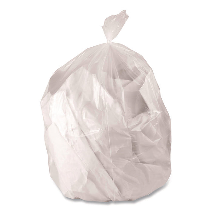 Low-Density Waste Can Liners, 16 gal, 0.5 mil, 24 x 32, Clear, Perforated Roll, 500/Carton