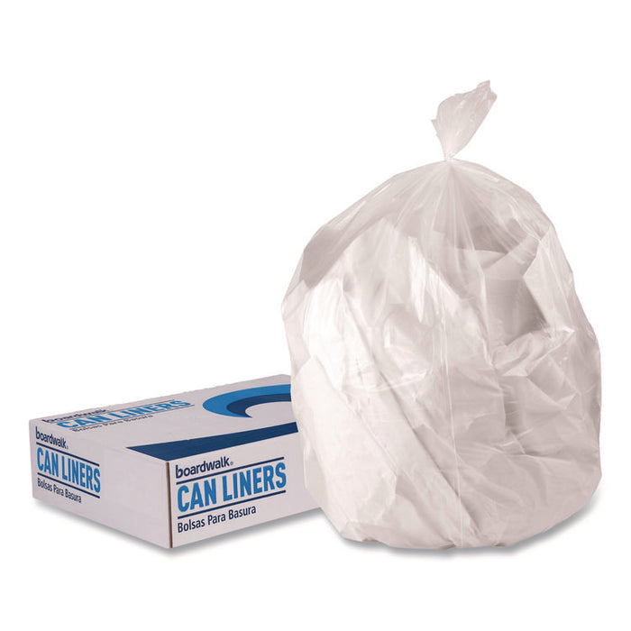 Low-Density Waste Can Liners, 44 gal, 1.3 mil, 37 x 50, Clear, Perforated Roll, 100/Carton