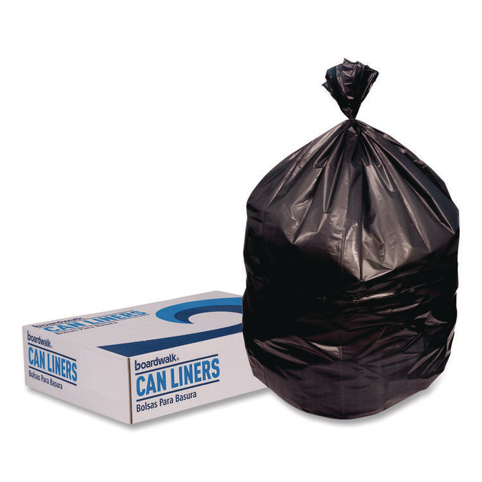 High-Density Can Liners, 60 gal, 22 mic, 38 x 60, Black, Perforated Roll, 150/Carton