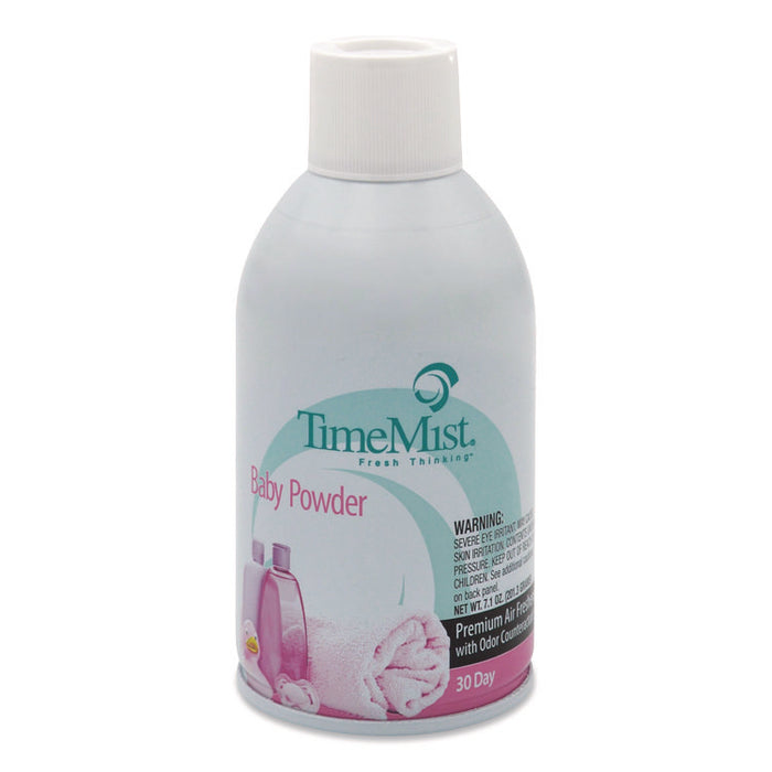 Premium Metered Air Freshener Refill, Baby Powder, 7.1 oz Aerosol Spray, 12/Carton