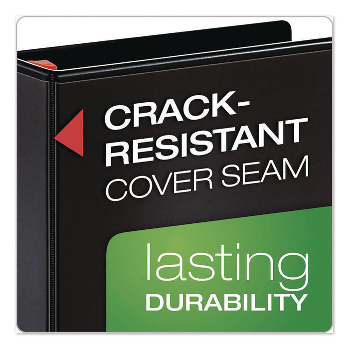 XtraLife ClearVue Non-Stick Slant-D Ring Binder, 3 Rings, 1.5" Capacity, 11 x 8.5, Black
