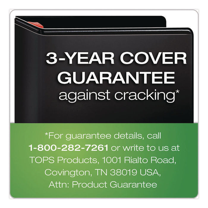 XtraLife ClearVue Non-Stick Slant-D Ring Binder, 3 Rings, 1.5" Capacity, 11 x 8.5, Black