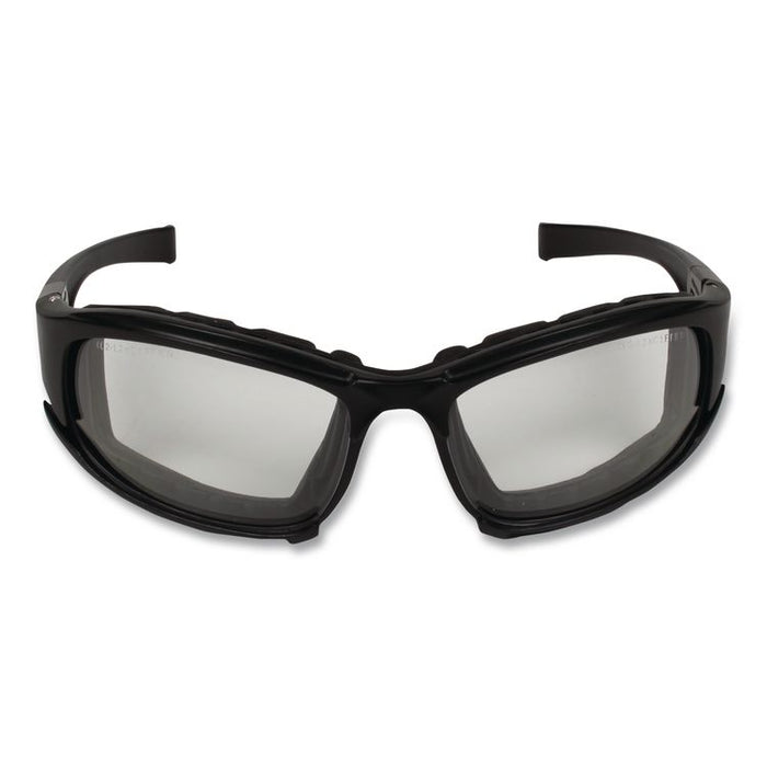 V50 Calico Safety Eyewear with Head Strap, Black Full Frame, Clear Dual Anti-Fog Lens
