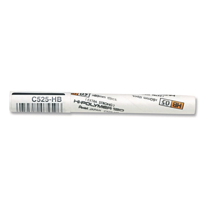 Premium Hi-Polymer Lead Refill, 0.5 mm, HB, 12/Pack