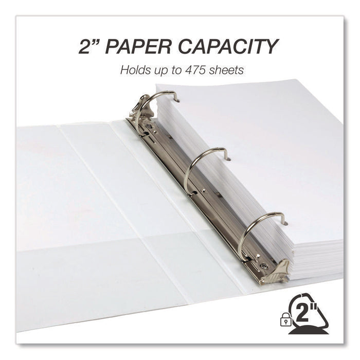 Durable D-Ring View Binders, 3 Rings, 2" Capacity, 11.5" x 8.5", White, 4/Pack
