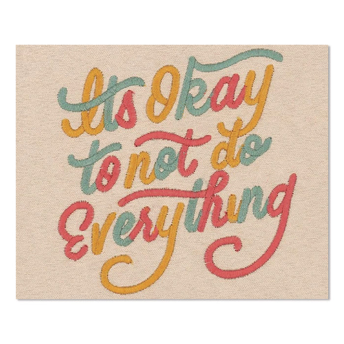 Vegan-Suede Layflat Hardbound Journal, It's OK to Not Do Everything, Medium/College Rule, White Cover, (144) 8 x 5.5 Sheets